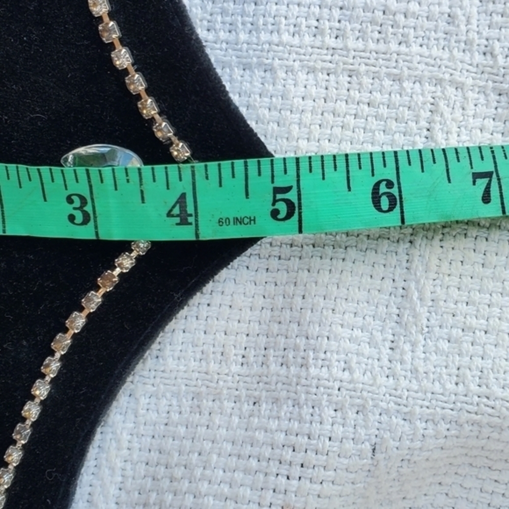 Vintage BlackVelvet Wide 80s bling belt‎ L - Picture 8 of 15